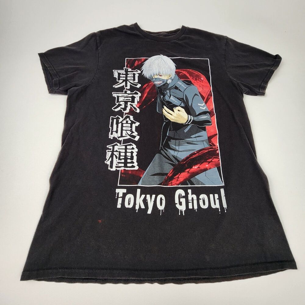 Tokyo Ghoul Ken Kaneki Anime Graphic T Shirt Black Medium Manga Funimation